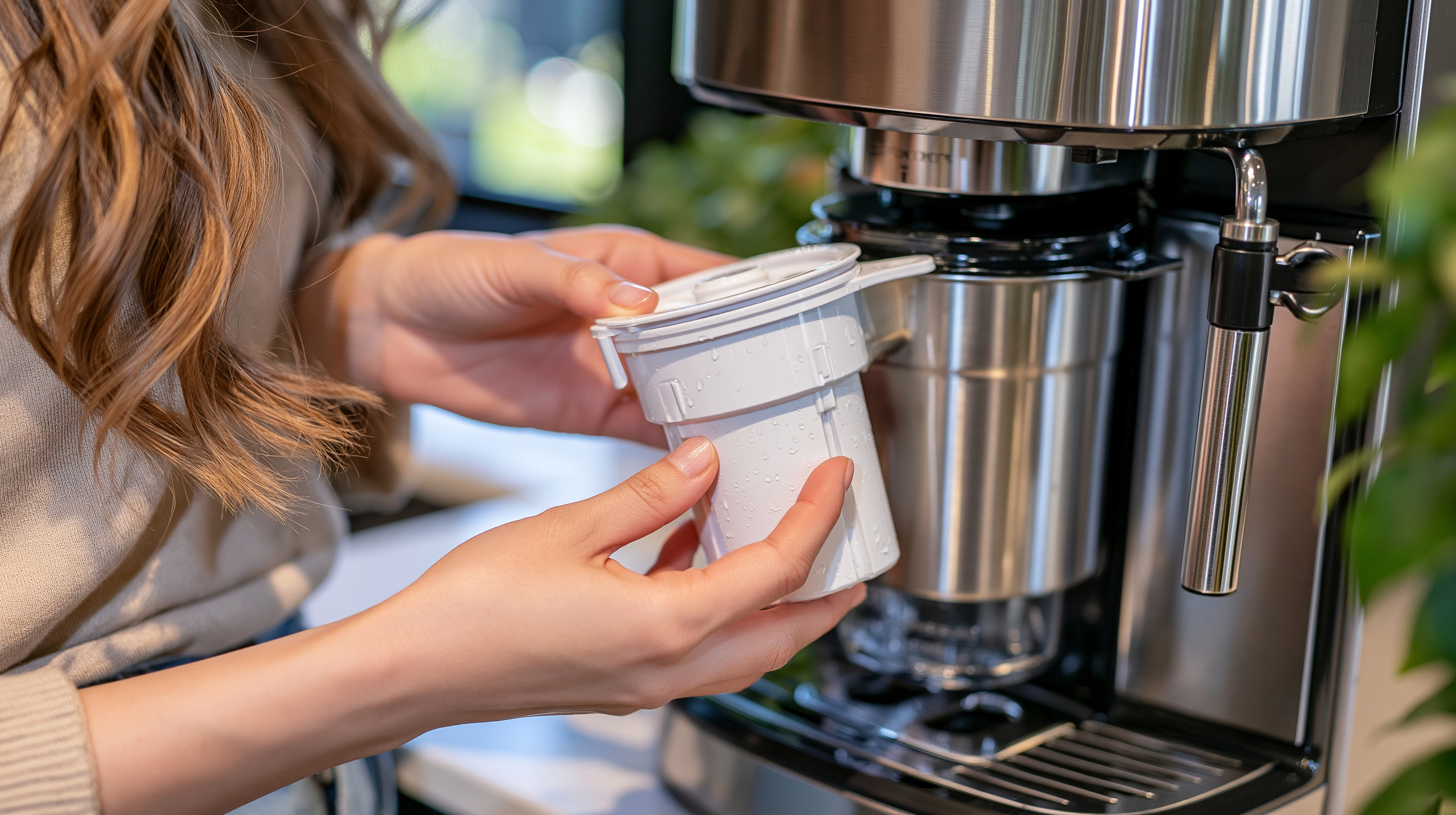 coffee shop with barista using coffee equipment